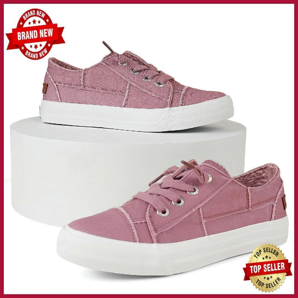 Women's Slip-On Sneakers Canvas Casual Tennis Shoes Memory Foam Comfort